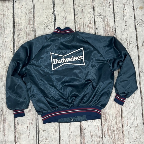 Vintage 80s Oswego Softball Hall of Fame Budweiser Baseball 1980s Jacket - Picture 2 of 6